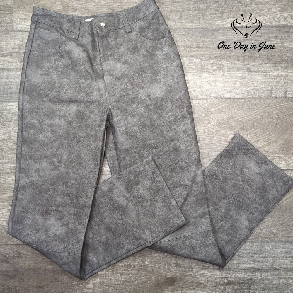 Topshop Faux Leather Straight Leg Pants Size 12